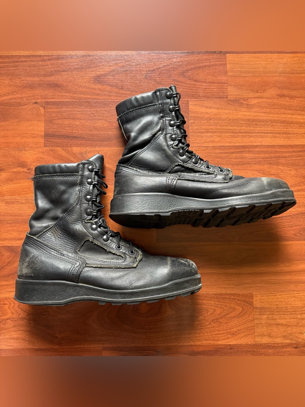 Belleville 495ST US Navy Steel Toe Combat Boots Black Leather Men’s 10.5W Vibram
